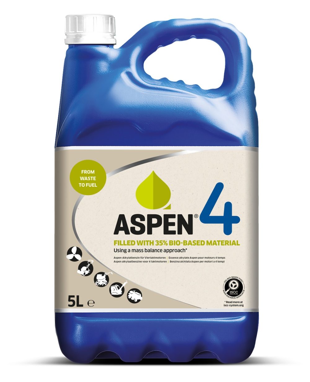 Aspen 4 alkylaatbenzine 5 liter jerrycan voor 4-takt motoren outdoor machines