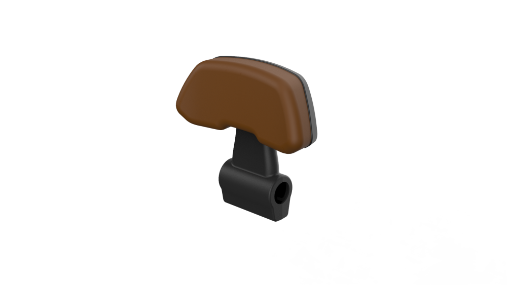 Zwarte rugsteun met bruin kussen